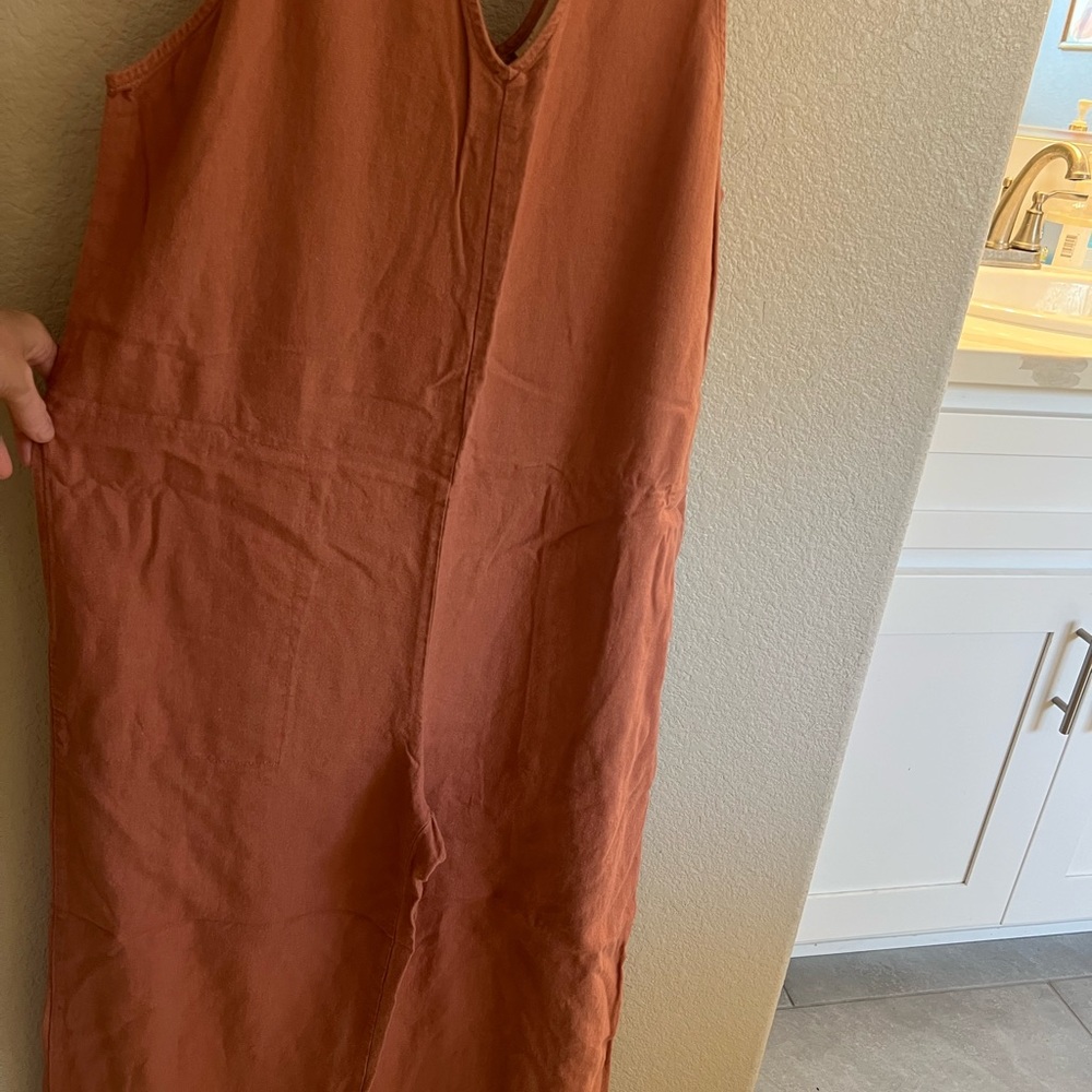 Universal Thread Rust Orange Sleeveless Jumpsuit - image 3